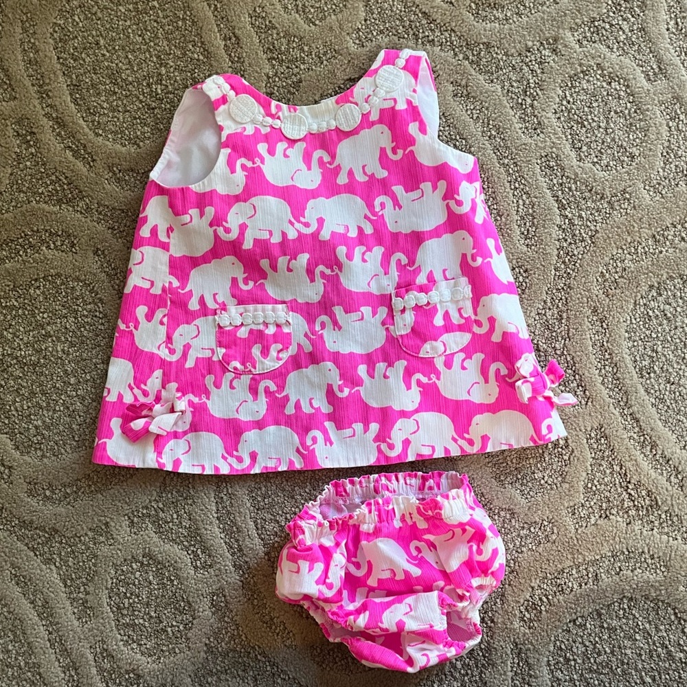 Lilly Pulitzer Pink Elephant Baby Dress